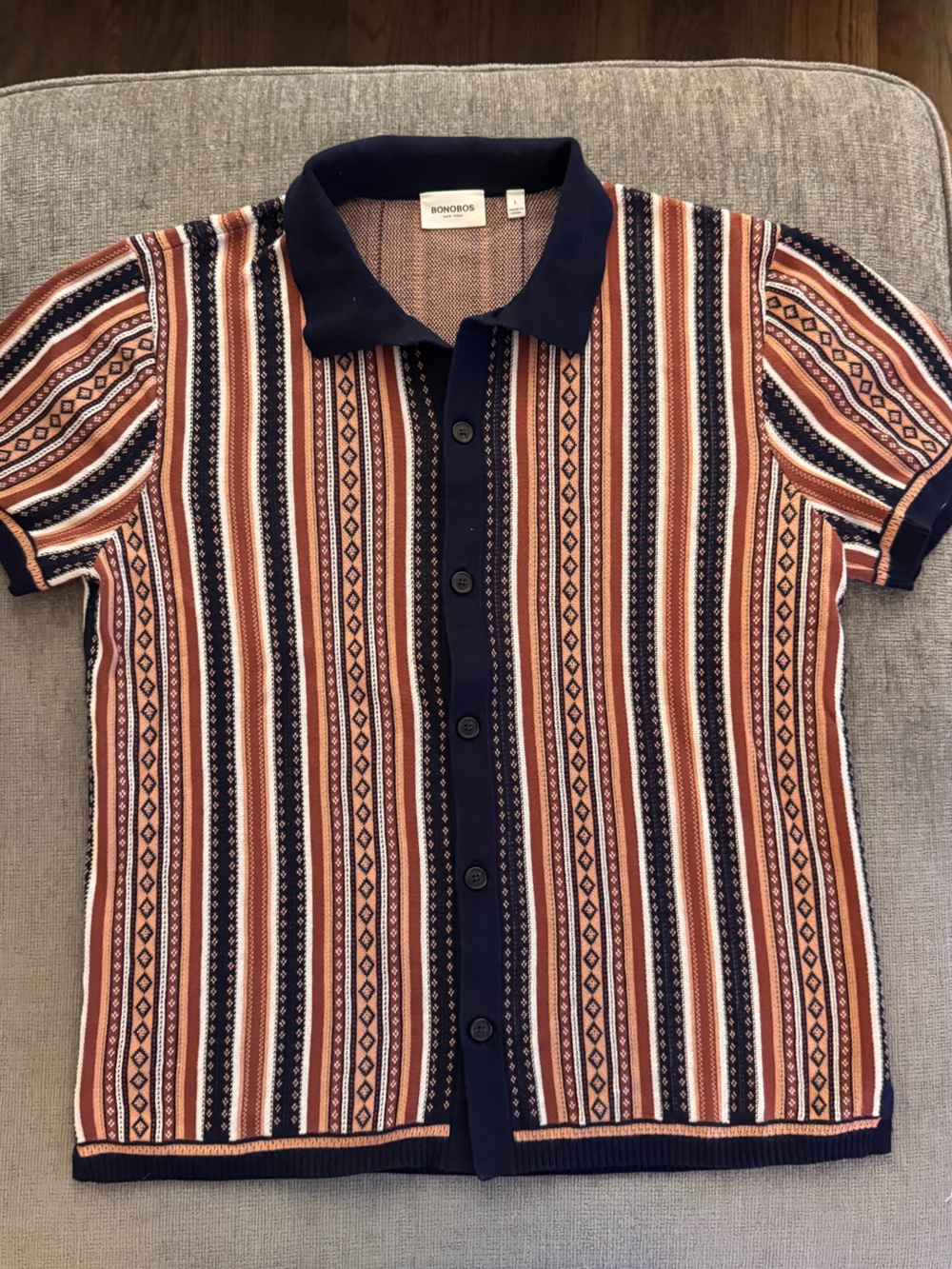 Men’s Bonobos short sleeve button down knit shirt